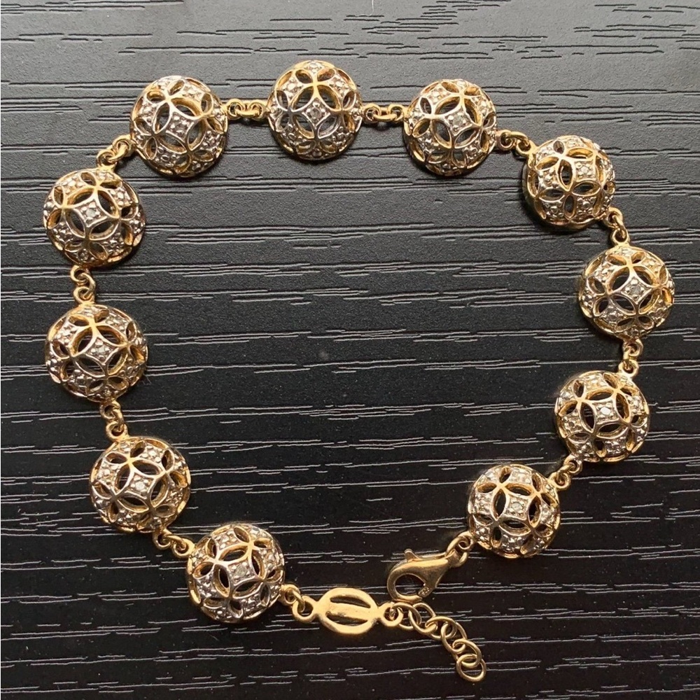 0.480 ctw REAL Brilliant Diamonds 18k Gold Bracelet